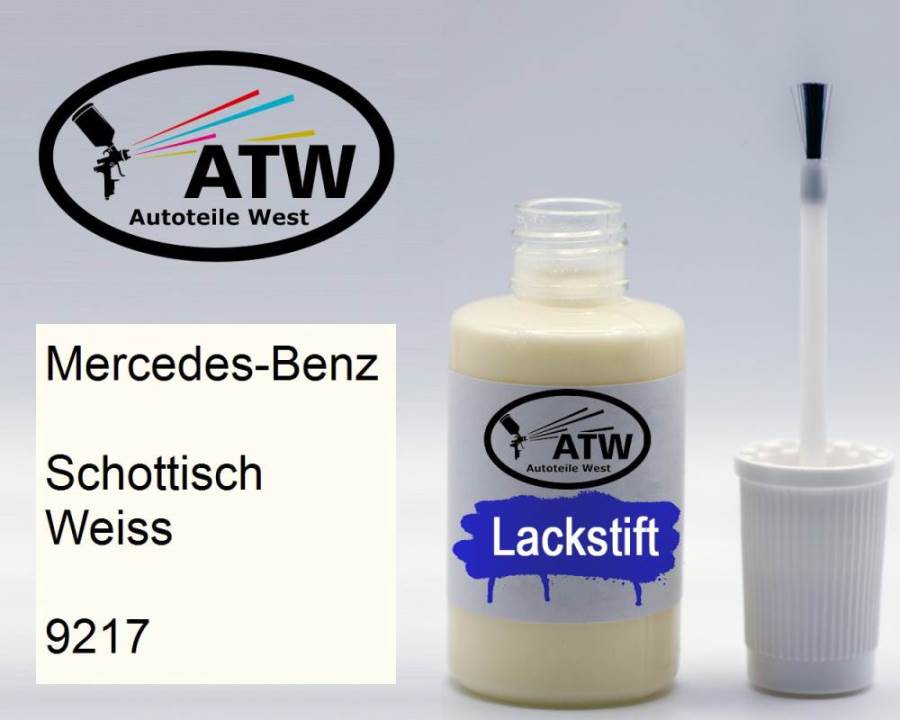 Mercedes-Benz, Schottisch Weiss, 9217: 20ml Lackstift, von ATW Autoteile West.